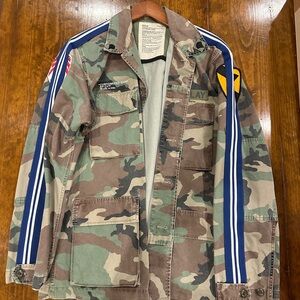 Replay Camouflage Field Jacket with Blue Accents